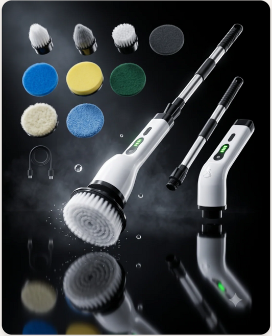 9-in-1 Cordless Electric Spin Scrubber | Rechargeable Bathroom & Floor Cleaning Brush