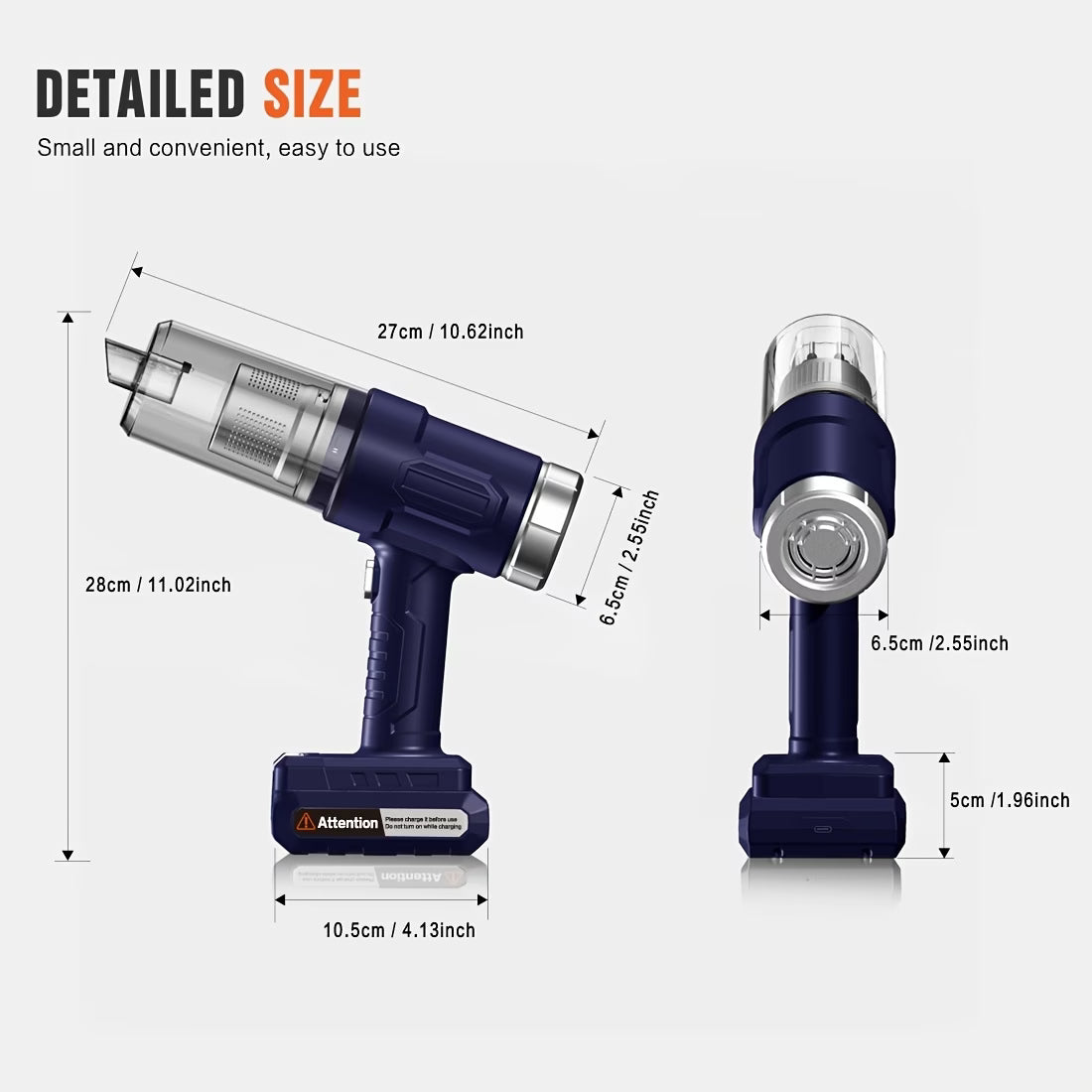 High Power Cordless Car Vacuum Cleaner , 120AW Suction, Portable Handheld Vacuum for Car, Home & Office