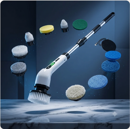 9-in-1 Cordless Electric Spin Scrubber | Rechargeable Bathroom & Floor Cleaning Brush