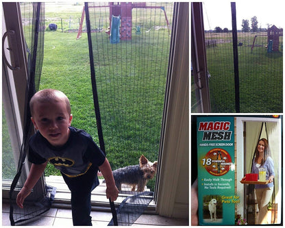 Magic Magnetic Mesh Door Screen | Hands-Free Mosquito Net for Doors