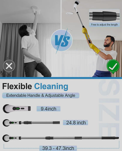 9-in-1 Cordless Electric Spin Scrubber | Rechargeable Bathroom & Floor Cleaning Brush