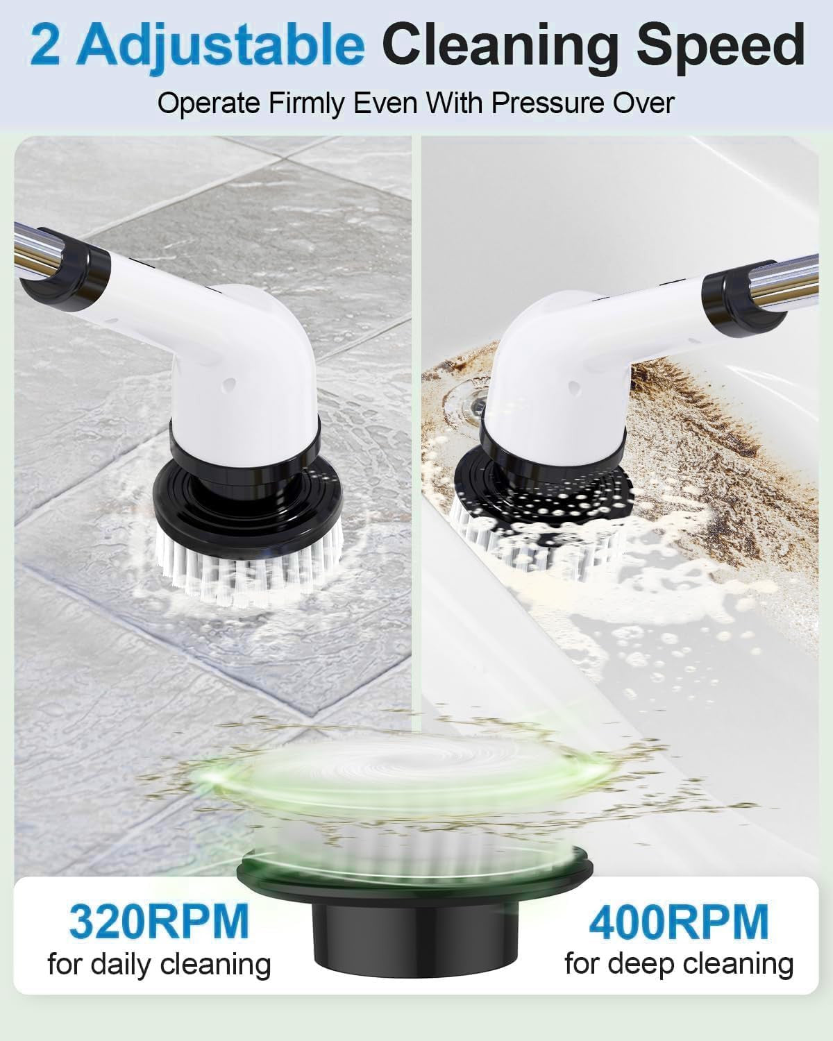 9-in-1 Cordless Electric Spin Scrubber | Rechargeable Bathroom & Floor Cleaning Brush