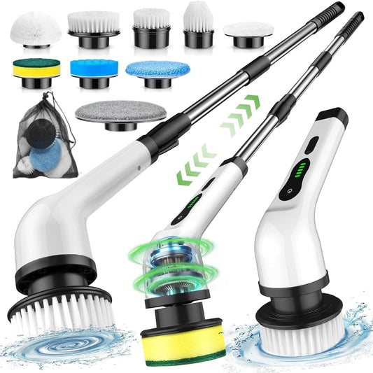 9-in-1 Cordless Electric Spin Scrubber | Rechargeable Bathroom & Floor Cleaning Brush