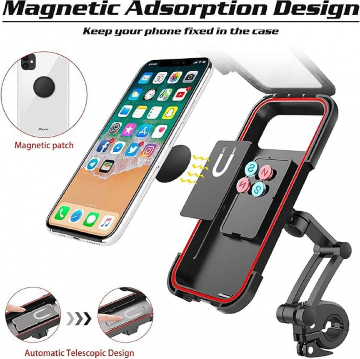 360° Waterproof Motorcycle & Bicycle Mobile Phone Holder | Universal Bike Phone Mount
