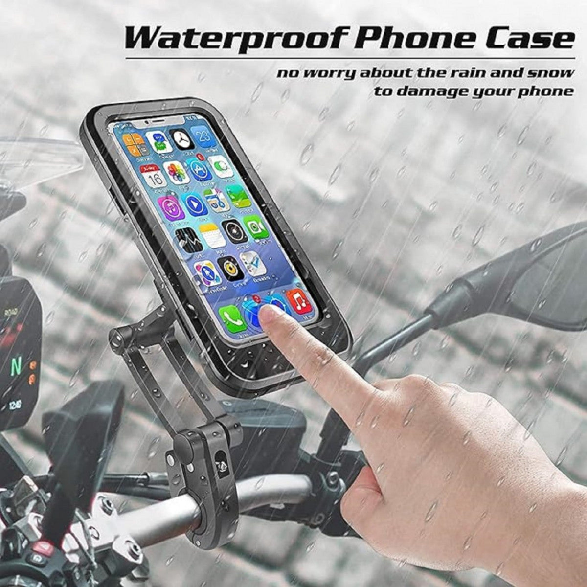 360° Waterproof Motorcycle & Bicycle Mobile Phone Holder | Universal Bike Phone Mount