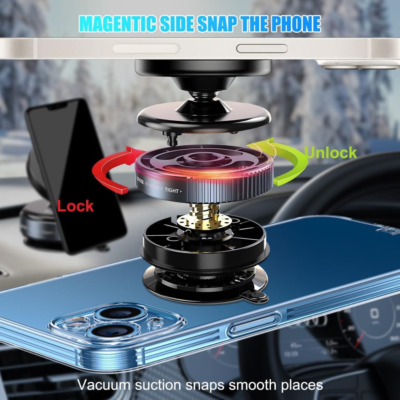 K009 Magnetic Phone Holder | 360° Universal Magnetic Car Dashboard Mobile Stand