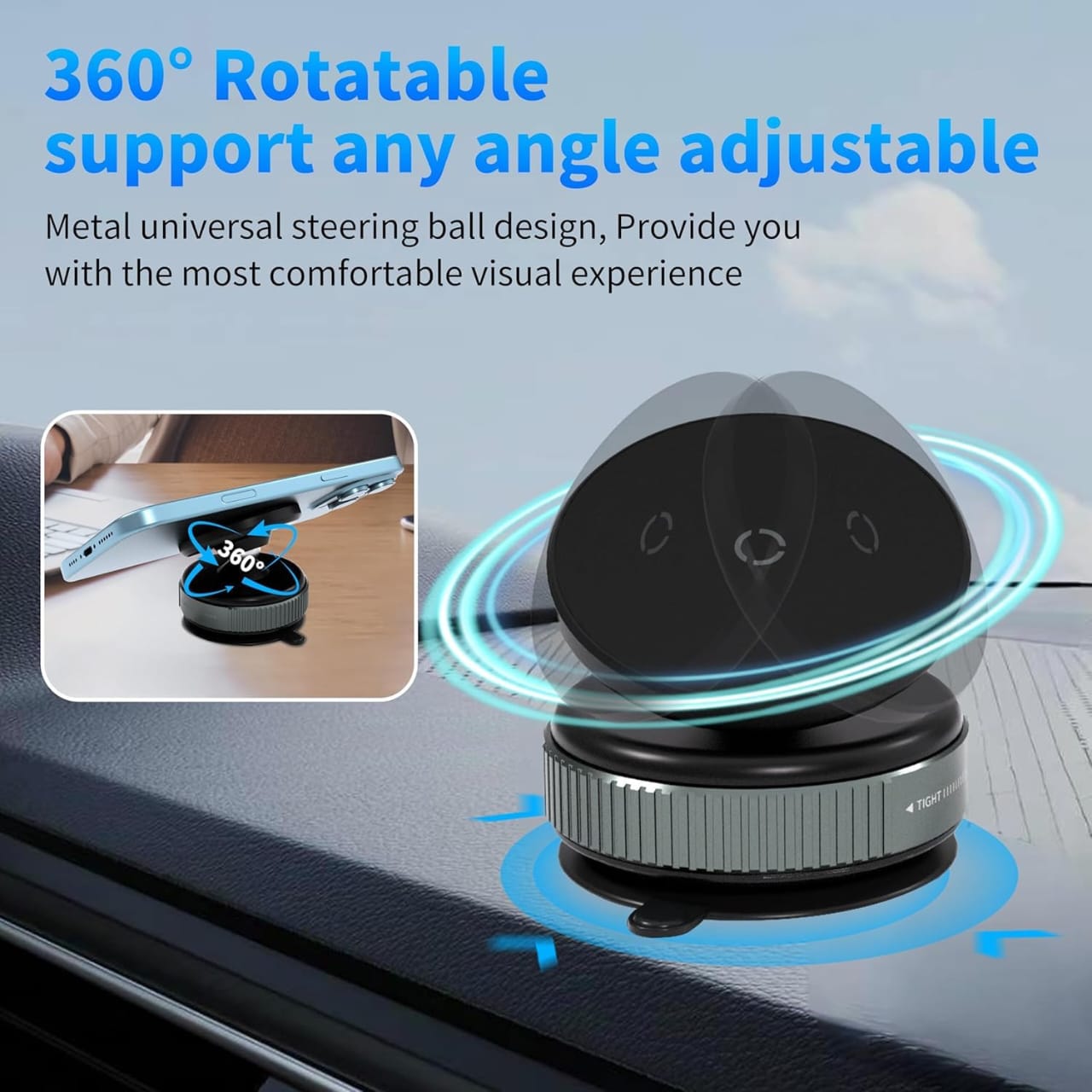K009 Magnetic Phone Holder | 360° Universal Magnetic Car Dashboard Mobile Stand