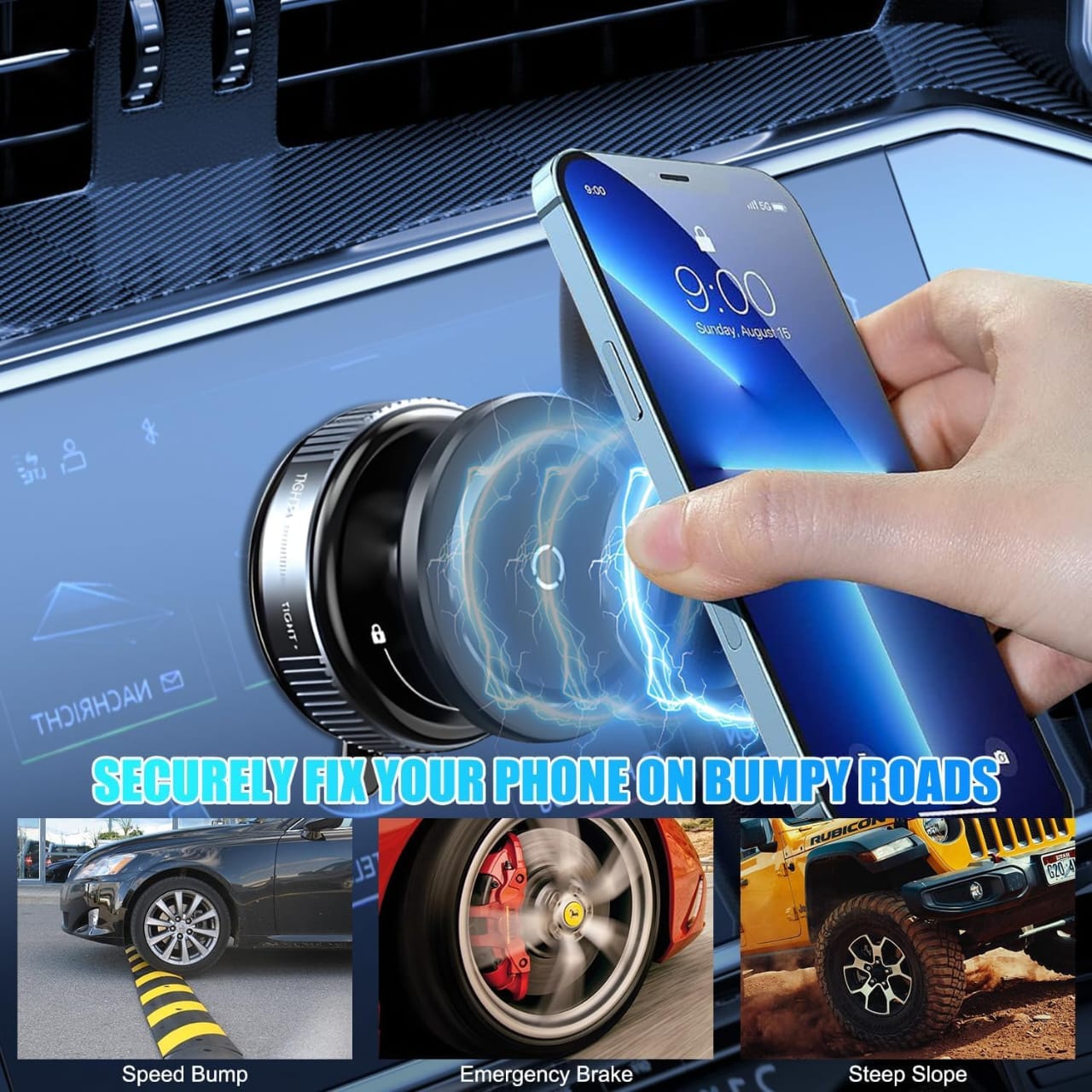 K009 Magnetic Phone Holder | 360° Universal Magnetic Car Dashboard Mobile Stand
