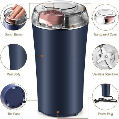 Electric Coffee & Masala Grinder – Fresh Powder in Just 10 Seconds